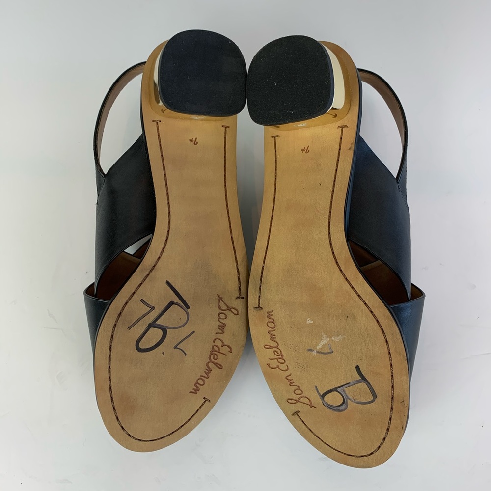 Sam Edelman Heels 7.5 Slingback Vegan Gold Heels - Picture 6 of 8